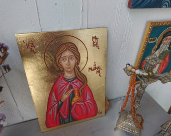 Contemporary Byzantine icon of the Hand of God Souls of the Righteous religious Painting imaging of the Last Judgement and Book of Wisdom