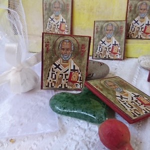 St Nicholas baptism favors 25 pieces bomboniere, DIY baptismal souvenir gift for guests at an orthodox christening Greek boubouniera 25 XPRS For A.