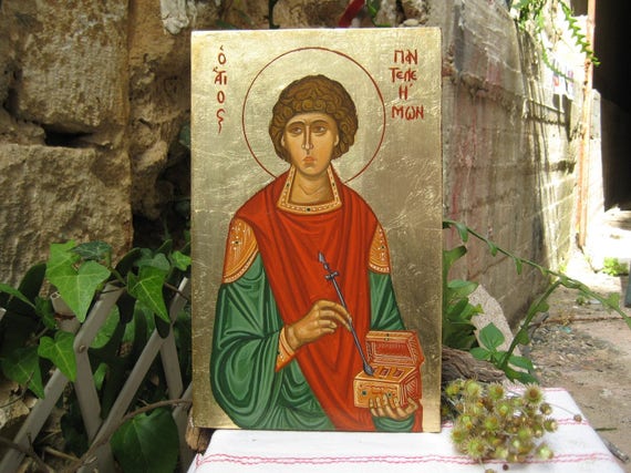 Saint Pantaleon patron of doctors byzantine iconSt. Etsy