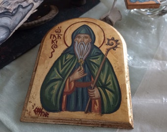 Byzantine icon of St Patrick Bishop of Ireland Naomh Padraig painting Irish Saint Patricks day gift