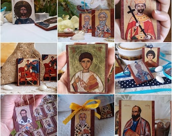 Baby boy baptism favors, baptismal souvenir  bomboniere 25 orthodox religious icon favor gifts christening chrismation gift