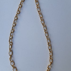 Gouden ketting met bewerkte schakels, 45 cm lang verlengketting, kreeftenklauw slotje, voor mannen en vrouwen, stevige ketting. afbeelding 5