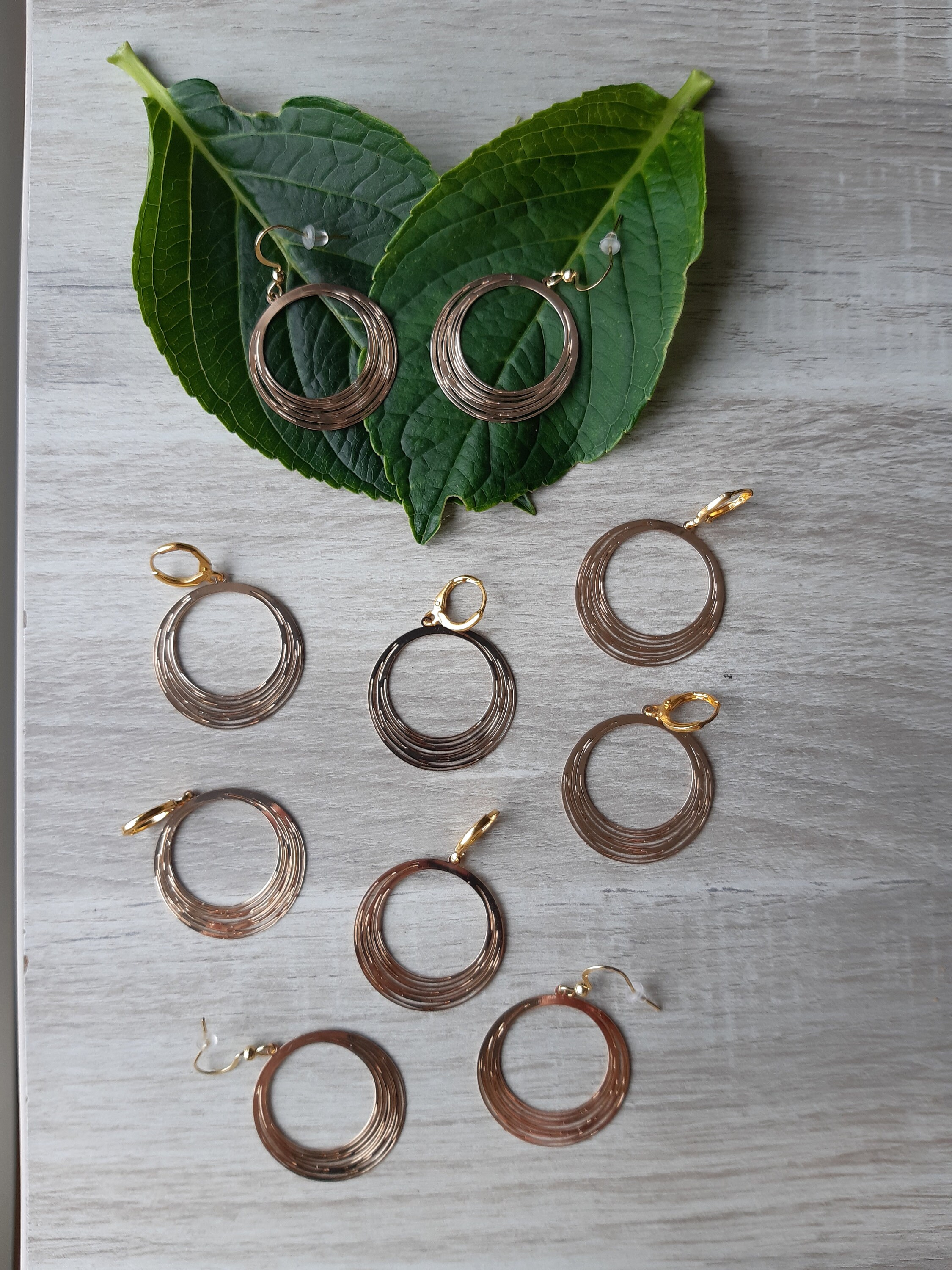 Gold Hoop Earring Made of Hollow Out Filigree Cute Earrings Etsy