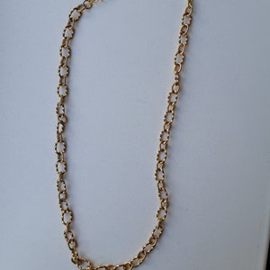 Gouden ketting met bewerkte schakels, 45 cm lang verlengketting, kreeftenklauw slotje, voor mannen en vrouwen, stevige ketting. afbeelding 7