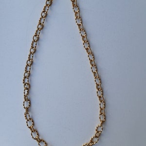 Gouden ketting met bewerkte schakels, 45 cm lang verlengketting, kreeftenklauw slotje, voor mannen en vrouwen, stevige ketting. afbeelding 2