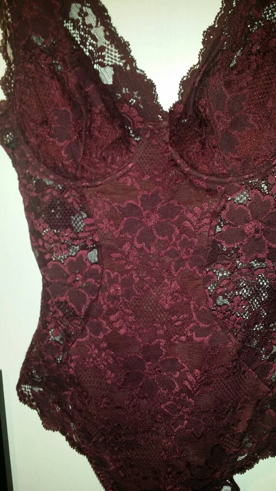 La Perla genuine burgundy laces body Bodysuite L
