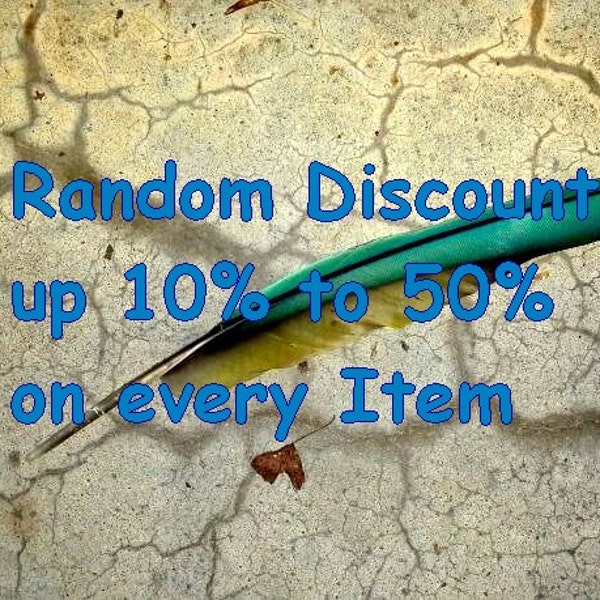 Random 10-50% off , on any Item,Promotion:  Dress, Jewels, Necklace, Artwork, Home Design, Shoes, Bags, Belt, Photographie, Lightings, Rings