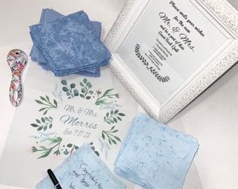 Wedding Guest Book Quilt Kit: Signature Fabric Squares, Special Event Keepsake