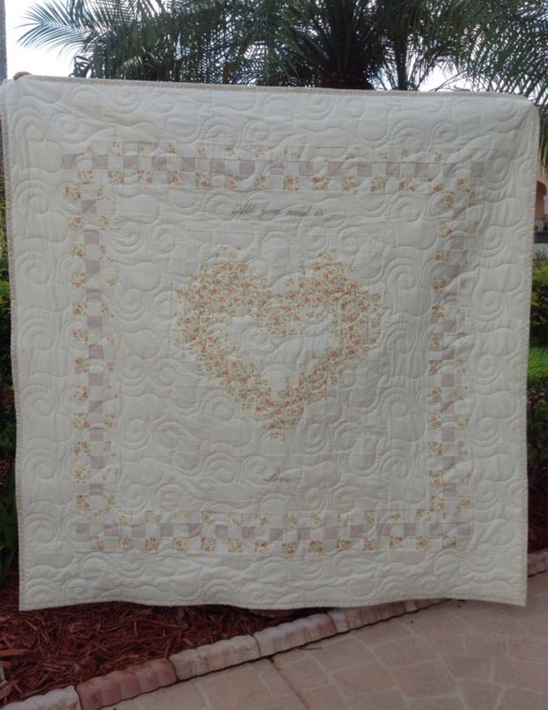 Heart Quilt Pattern/ Wedding/ Family/ New Baby image 7