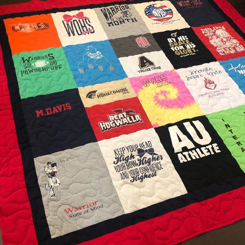 Tshirt Quilt Mosiac Style With Borders Etsy
