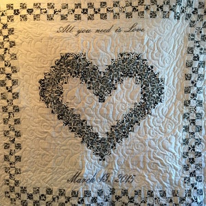 Heart Quilt Pattern/ Wedding/ Family/ New Baby image 6