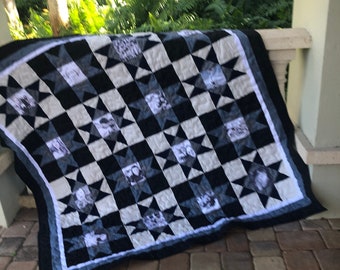 Quilt star photo memory quilt