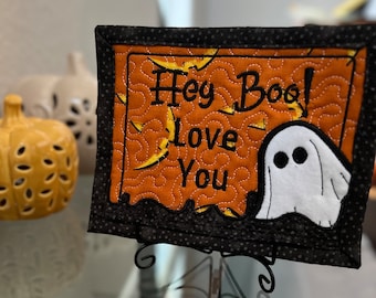 Mini quilt gift - Hey Boo!