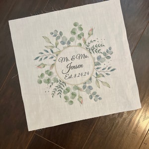 Custom Digital Printed Quilt Block with name and date, great for signature guest book quilts, Event Quilts and Baby Quilts