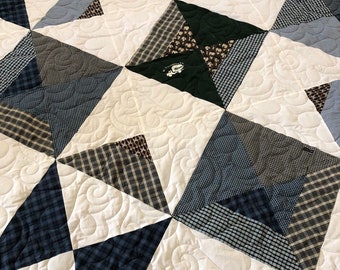 Aangepaste herdenkingsquilt: voor altijd, herinnering kledingquilt (78 x 78)