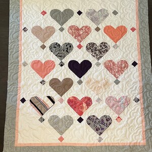 Custom Memorial Quilt Hearts on Point image 4