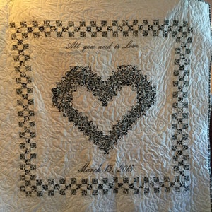 Heart Quilt Pattern/ Wedding/ Family/ New Baby image 5