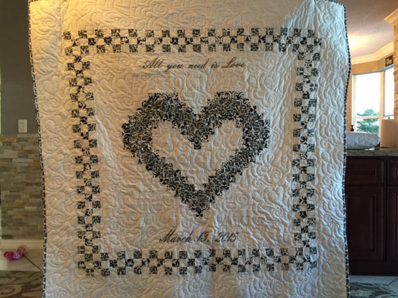 Heart Quilt Pattern/ Wedding/ Family/ New Baby image 5