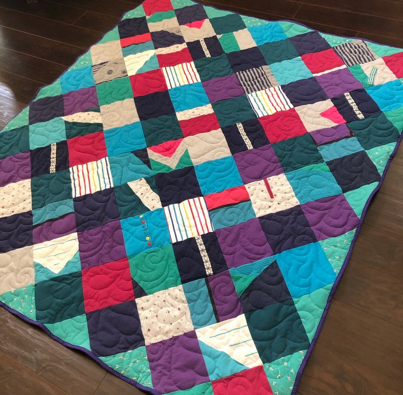 Custom Memorial Quilt / Memory Quilt Onpoint Squares Etsy