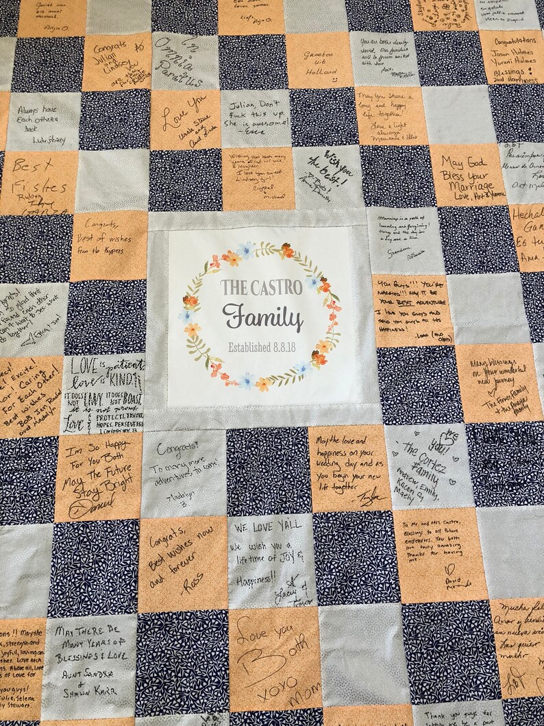 Personalized Wedding Guestbook Quilt