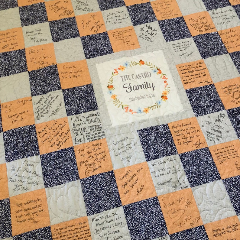 Personalized Wedding Guestbook Quilt