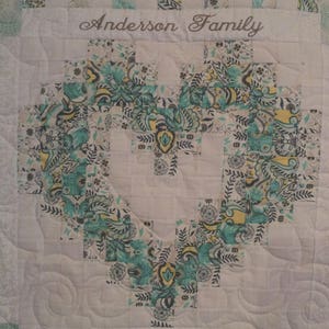 Heart Quilt Pattern/ Wedding/ Family/ New Baby image 2