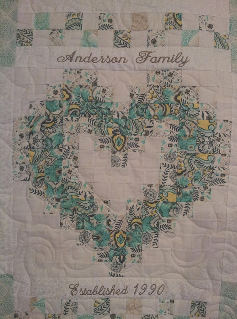 Heart Quilt Pattern/ Wedding/ Family/ New Baby image 2