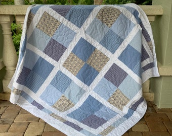 Memorial Patchwork Quilt with Sashing and borders