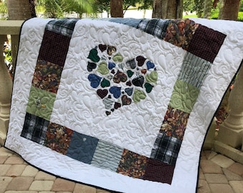 Digital Quilt Pattern* Memorial Hearts Full of Love  60"x60"