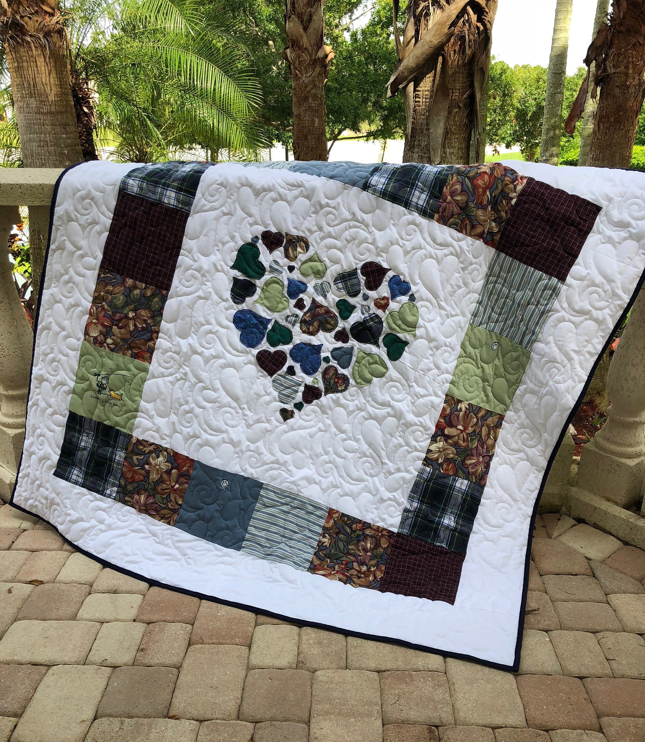 Digital Quilt Pattern* Memorial Hearts Full of Love  60"x60"