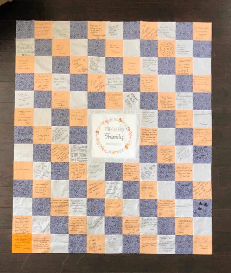 Personalized Wedding Guestbook Quilt