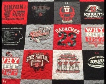 Tshirt Quilt/ Memory quilt in even rows