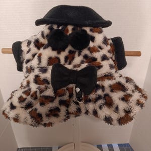 Leopard Print Double Fleece Winter Dog Coat, Stylish Dog Coat, Pet Clothing, Chic Clothing