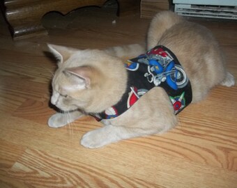 Reversible Quality KittyWear Cat Harness (D Ring optional, great for walking or lounging)