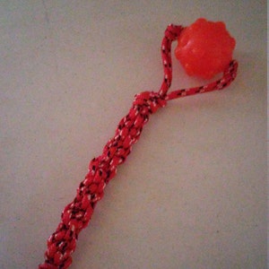 Fun 12-15&quot; Tuff Weave Nodule Ball Tug Toy, Dog Tug, Teeth Cleaning Toy, Treat Ball Toy, Tug With Handle, Training Tug