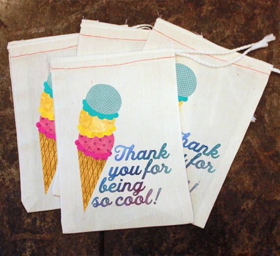 Ice Cream Party Bags Ice Cream Social Gift Bag Ice Cream Etsy