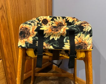 Restaurant Highchair Seat Cover.  Beautiful Sunflowers