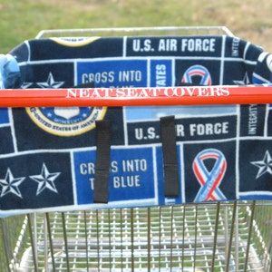 Shopping Cart Seat Cover United States Air Force with blue backing image 1