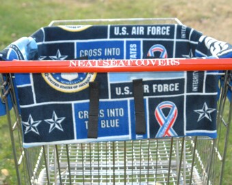 Shopping Cart Seat Cover United States Air Force with blue backing