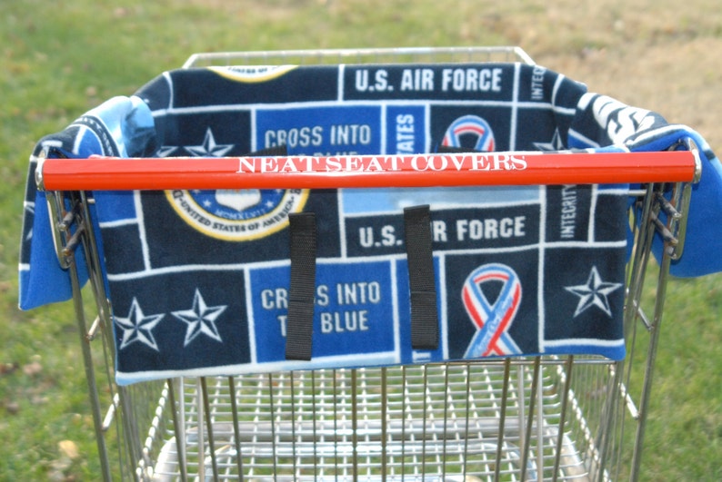 Shopping Cart Seat Cover United States Air Force with blue backing image 1