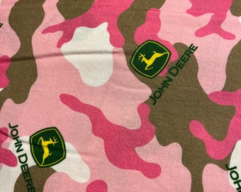 John Deere Camo in Pink print 100 % cotton fabric