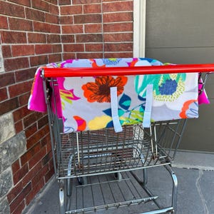 Shopping Cart Seat Cover, A Kolidascopy of Colorful Flowers
