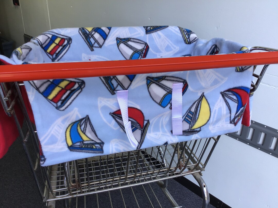Shopping Cart Seat Cover Sail Boats on Light Blue Etsy