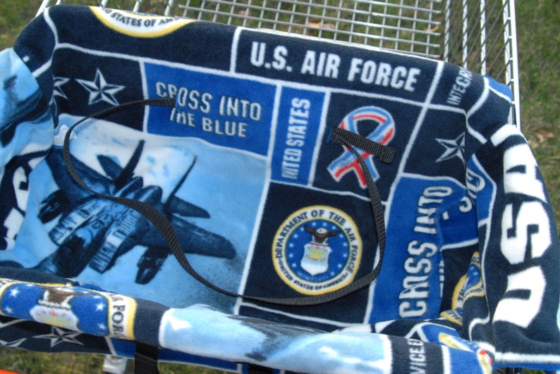 Shopping Cart Seat Cover United States Air Force with blue backing image 2