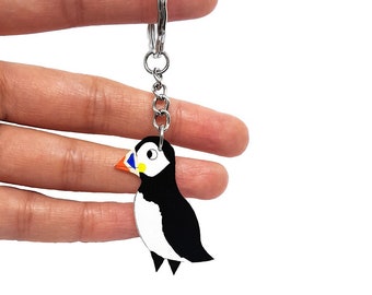 Puffin Bird Keyring | Handpainted | Keychain