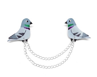 Pigeon Collar Clip Chain | Hand Painted | Jewellery | Jewelry | Collar Chain | Fashion