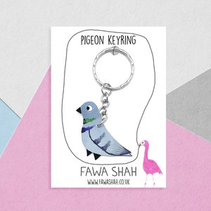 Pigeon Bird Keyring | Handpainted | Keychain