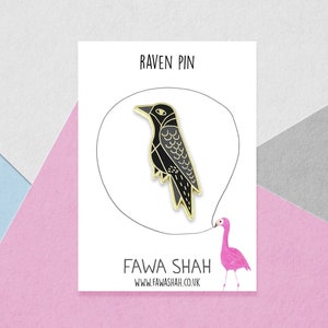 Raven Pin Crow Pin Badge Brooch Hard Enamel Jewellery Jewelry image 3