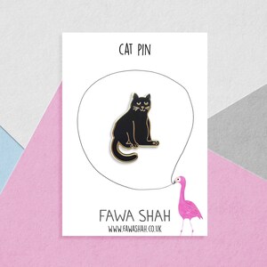 Cat Pin Badge Brooch Hard Enamel Jewellery Jewelry image 1