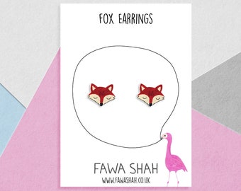 Small Fox Earrings | Fox Jewellery | Jewelry | Fox Gift | Animal Stud earrings | Hypoallergenic